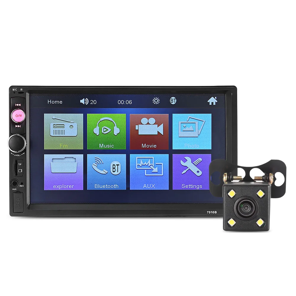 

New 7010B 7 inch 2 Din Radio Player FM USB Bluetooth Car MP5 Player Support Streering-wheel Rear View Camera Autoradio