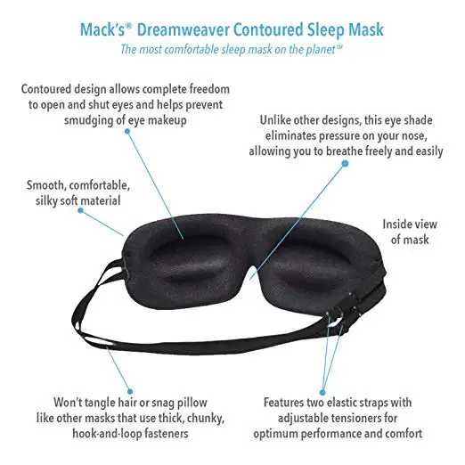 Eye Mask with Mack's Ultra Soft Foam Earplugs Mack's Dreamweaver Contoured Sleep Mask-Comfortable, Adjustable, Dual Strap Eye Mask with Mack's Ultra Soft Foam Earplugs Mack's Dreamweaver Contoured Sleep Mask-Comfortable, Adjustable, Dual Strap