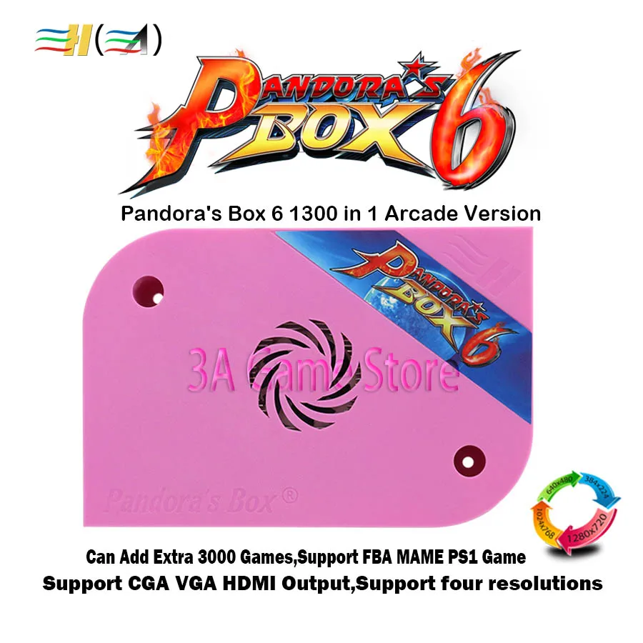 Pandora's Box 6 1300 аркадная доска jamma поддержка добавить FBA MAME PS1 игры до дополнительных 3000 игр для аркадного шкафа монетная машина - Цвет: PDB6 Arcade Version