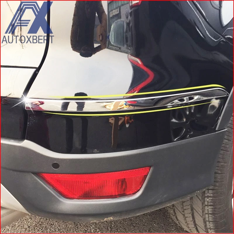 

AX Chrome Rear Trunk Door Cover Corner Bumper Protector Trim Molding Garnish For Ford Escape Kuga 2013 2014 2015 2016 2017 2018