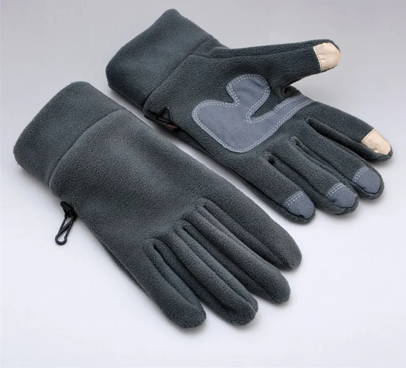 

Freeshipping 4 pairs Screen touching fleece gloves with finger tip Anti-slipped designed Man's glove full-finger full-lining.