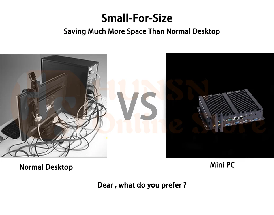 Безвентиляторный промышленный ПК, мини компьютер, Windows 10, Intel Core I7 4500U, [HUNSN IM04], (Dual WiFi/2 HDMI/4USB2. 0/4USB3. 0/2LAN/6COM)