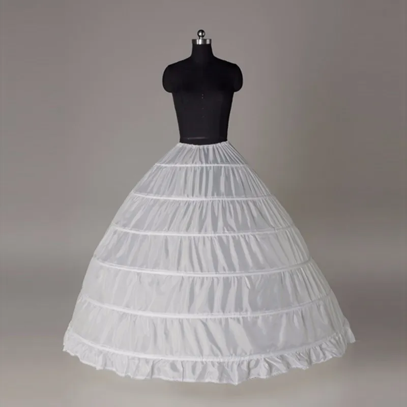 Бесплатная доставка Высокое качество Белый 6 Обручи кринолин скольжения нижняя для свадебное платье в наличии 2018