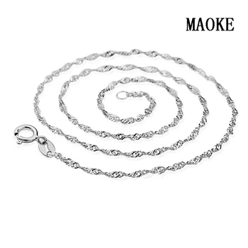 

S925 Silver Necklace Water Wave Chain Anti-allergy Fashion Jewelry for Women's Fashion Gifts