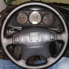Black Artificial Leather Car Steering Wheel Cover for Honda CRV CR-V 1997-2001 Accord 6 1998-2002 Odyssey 1998-2001 Prelude
