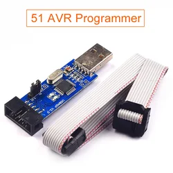 Adaptateur de programmeur AVR 51 USBASP, câble USB 10 broches, ATMEGA8 