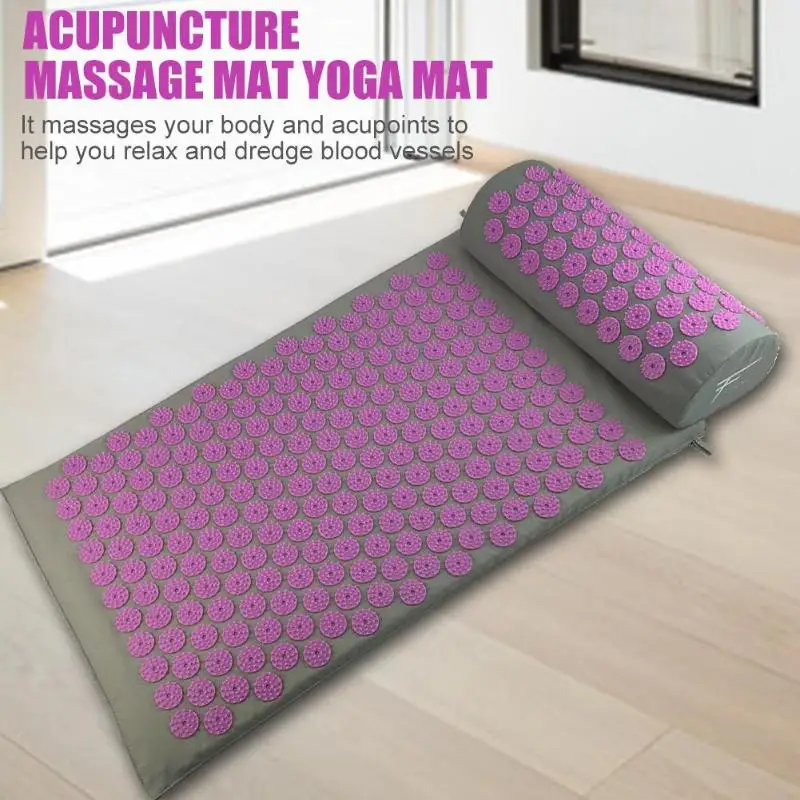 Massager Cushions Acupressure Relieve Back Pain Spike Mat Massage Yoga Mats Yoga Mat with Pillow Needle Massager