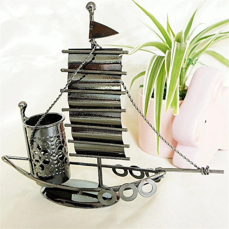 20cm*7cm*19cm Sailboat Craft Iron sheet Metal Model Home Decoration Accessories Storage Gift Creative Sailing Handmade YWSM34 | Дом и сад