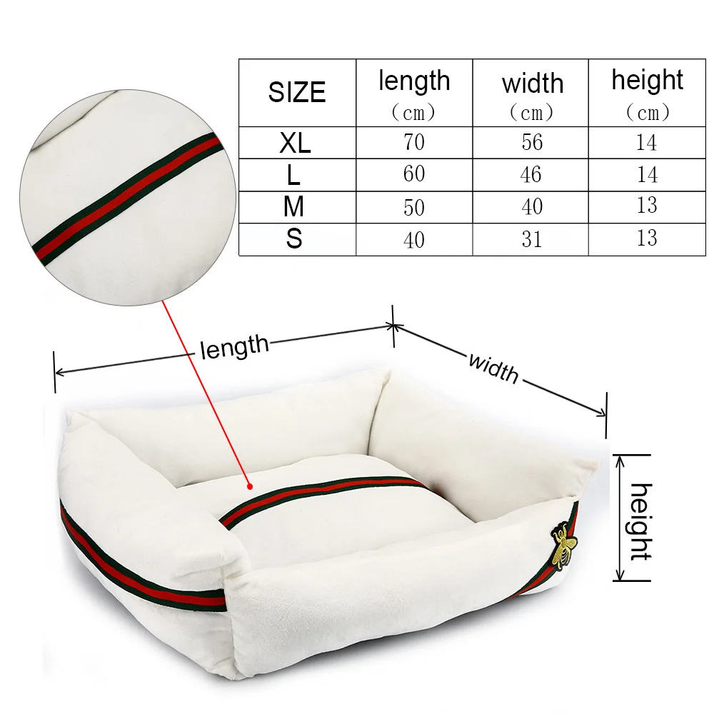 Кровать для собак, скамья для щенков, коврики для дивана, шезлонги, кровать для маленьких собак, кровать для домашних животных для больших собак, диван, зимние товары для домашних животных XR0001 - Цвет: Classic White