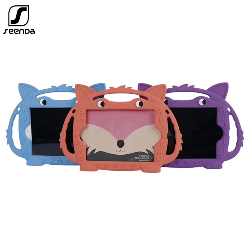 SeenDa Fox Silicone Tablet Case for iPad Pro 11 Mini 1 2 3 4 Shockproof Cartoon Cover Apple 11/ 7.9 inch | Компьютеры и офис