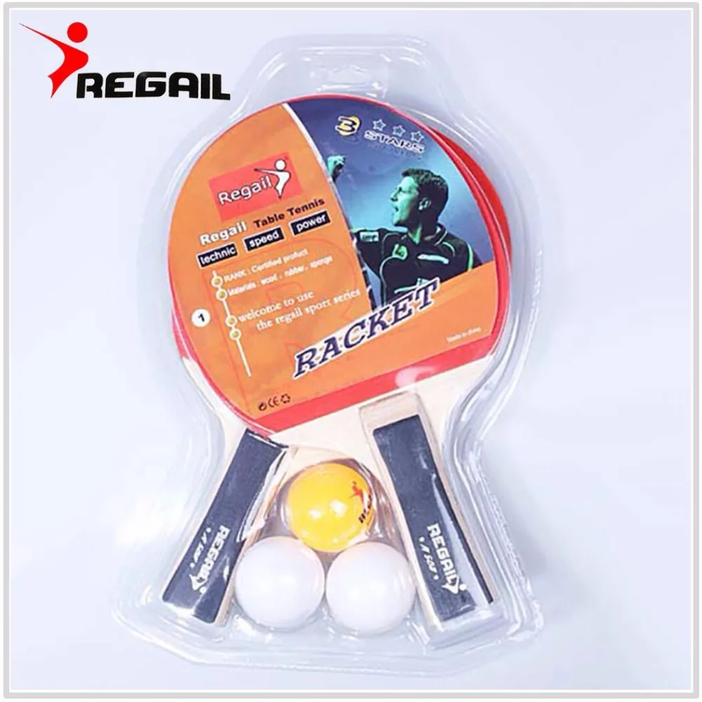 

Pair of long Handle table tennis rackets suit for offensive racquet sports pingpong paddles finished carbon with 3 free Balls