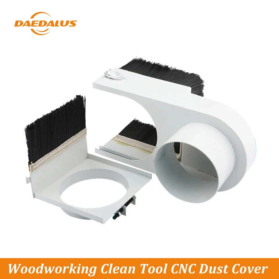 

Daedalus CNC Dust Cover Brush Vacuum Cleaner Metal White Color Multi Diameter Dust Collector Brush for CNC Wood Router Engraving