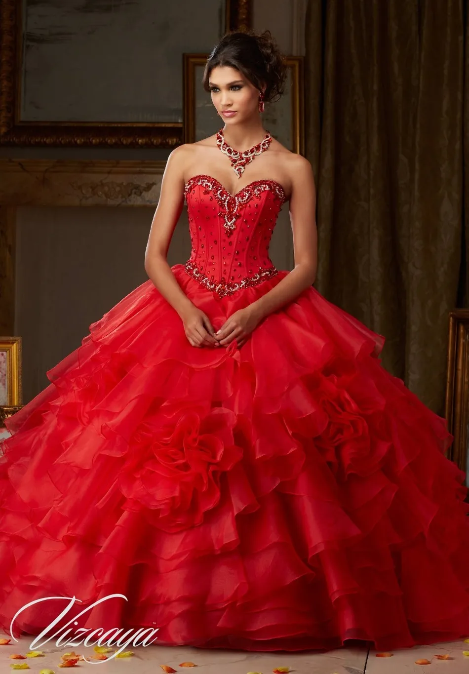 Red Quinceanera Dresses Ball Gown 