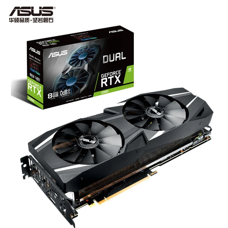  ASUS DUAL-RTX2080-8G Turing Architecture Desktop Game Graphics Card GDDR6 Support 4 screen output