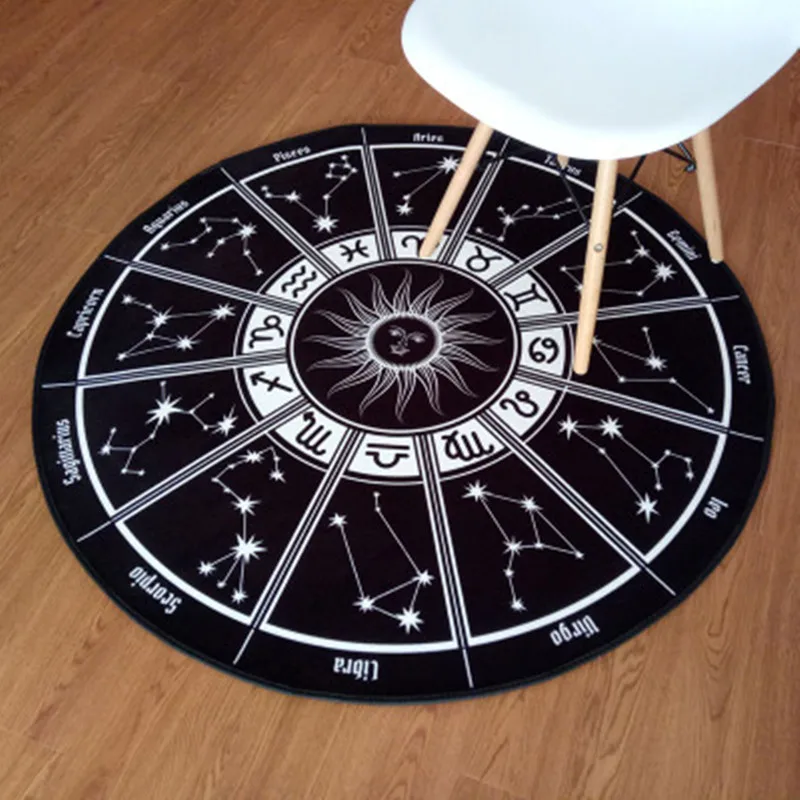  Fashion Pentagram Soft Flannel Foot Door Yoga Chair Play Mat Bathroom Hallway Carpet Area Rug Round - 32856084202
