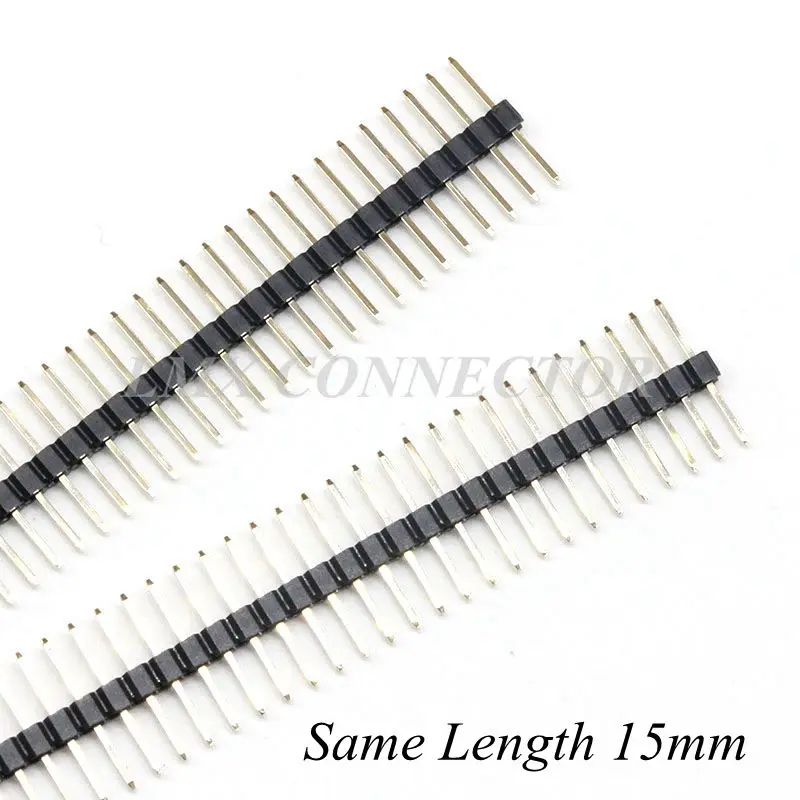 20PCS 2.54mm Pin Header Connector 1x40P 15mm Single Row Male Breakable