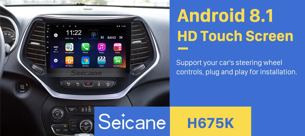 Sale Seicane 10.1 inch Android 6.0/8.1 Car GPS Navigation Head Unit Player for 2016 Jeep Grand Cherokee Radio with WIFI Bluetooth 0