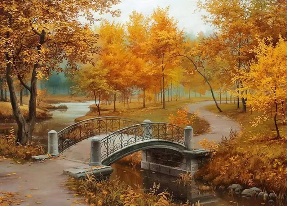 

The new DIY 5D Diamond mosaic Landscapes Garden lodge Painting Cross Stitch Kits Diamonds Embroidery Home Decoration The scenery