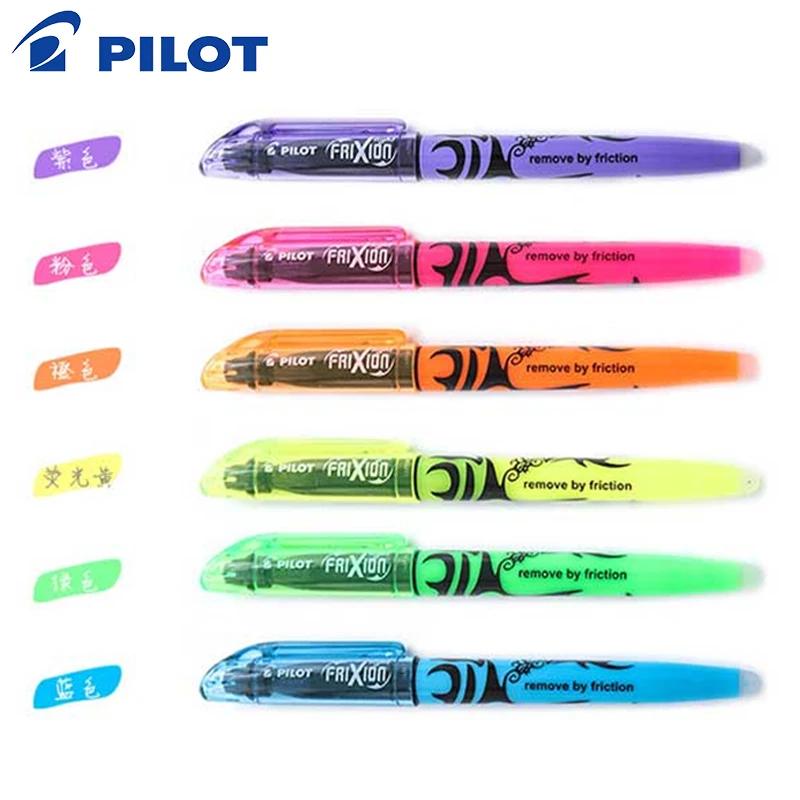 

Pilot 5pcs/lot Thermal Erasable Fluorescent Marking Pen Set SW-FL Soft Light Does not Damage the Eye