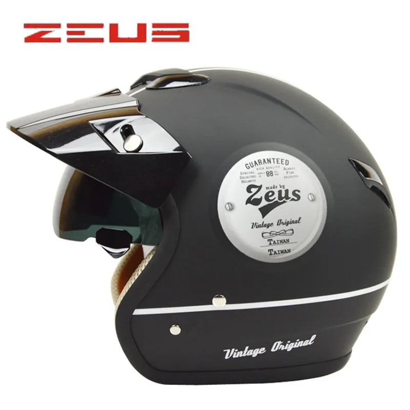 

2016 Hot sale ZEUS Cascos capacetes motorcycle helmet retro leather style moto helmet 3/4 open face vintage helmets DOT approved