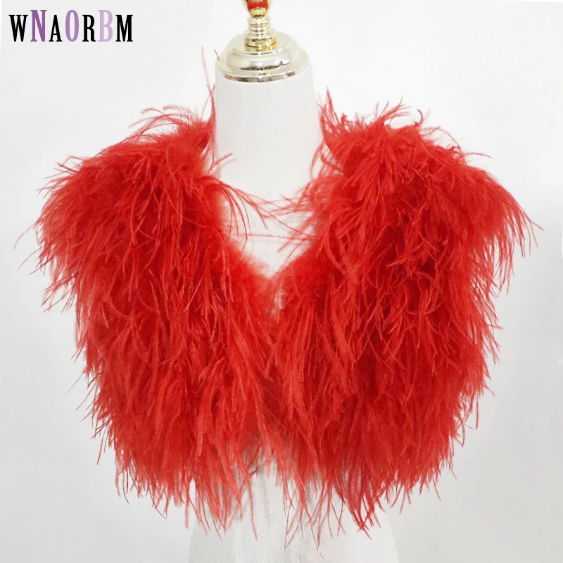 

Real natural 100% ostrich fur shawl blouse wedding shawl ostrich hair vest bridal jacket real fur coat customizable