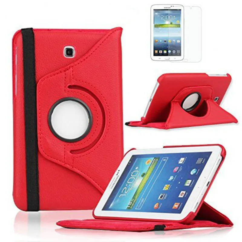 

360 Rotation Flip Holder Case For Samsung Tab 3 7" SM-T210 T211 P3200 P3210 Cover Capa for Galaxy Tab3 7.0inch T210 Cover Glass