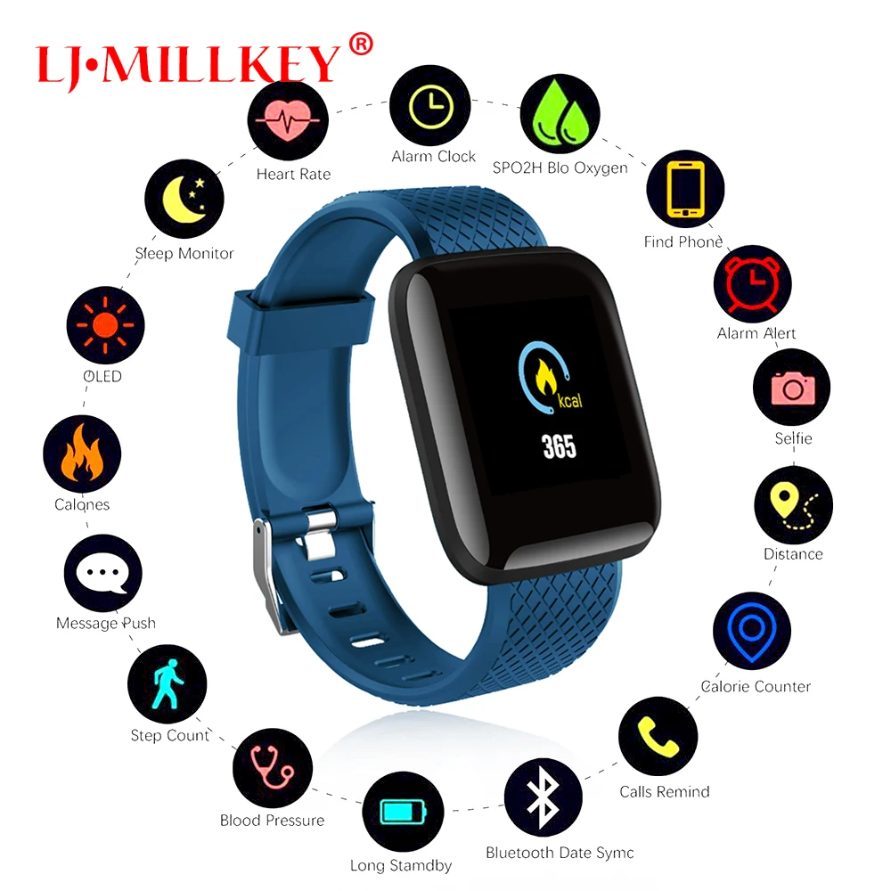 

Smart Bracelet Fitness Tracker Band Heart Rate Blood Pressure Monitor Smart Band Watch IP67 Waterproof Sports For Android IOS