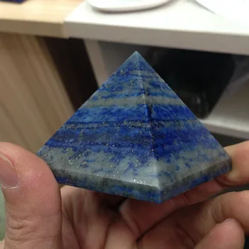 

TT99---61*61*50mm Natural Lapis Lazuli Cristal de cuarzo Manualidades Blue Stone Crystal Pyramid Wedding Decoration HOT SALE