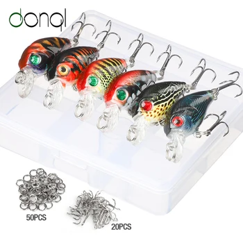 

DONQL 6pcs/ Set Hard Baits Crankbaits Minnow Fishing Lures 4g 4.7cm Wobbler Fishing Bait Kit With Treble Hooks And Split Rings
