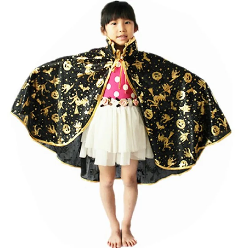 

Halloween costume children pumpkin cloak party show performance princess boys girls long cloak free size adult