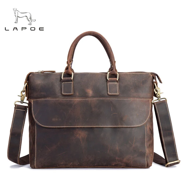 

Men Genuine Leather Antique Design Business Briefcase Laptop Document Case Vintage Attache Messenger Bag Tote Portfolio