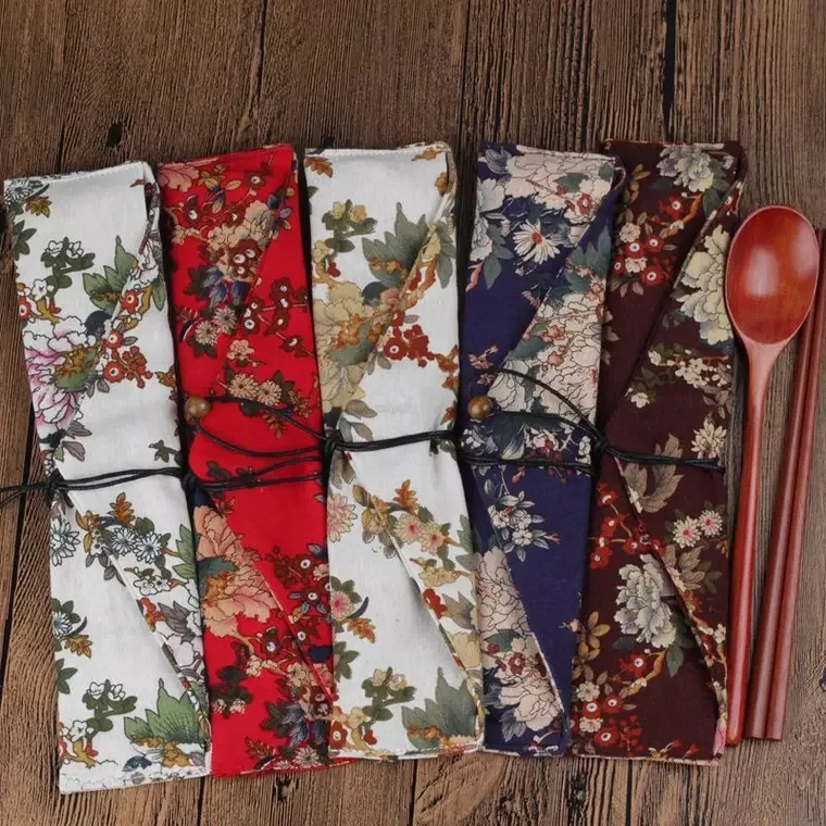 

50 Pcs Metal Straw Bags Colorful Resuable Straw Linen Storage Bag Pouch Chopsticks Spoon Fork Tableware Bag Clean Brush
