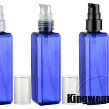 300 шт/партия 100 мл пластиковый квадратный лосьон шампунь упаковочная бутылочка для косметики синего цвета
