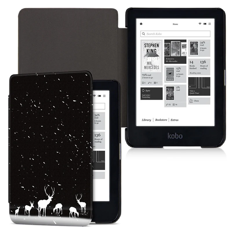 Магнитный чехол AROITA Smart Cover, новинка, 6 дюймов, Kobo Clara, HD, E-reader, с функцией автоматического пробуждения/сна, для kobo clara, hd, Ультратонкий чехол - Цвет: Snow Deer
