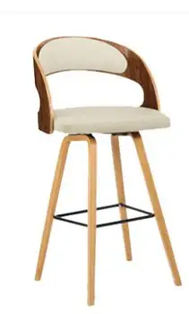 Solid wood bar chair leisure creative high stool personality bar chair modern simple backrest high stool. leisure creative solid wood seat bar stool simple style household multi function dining chair coffee shop stable iron high stool