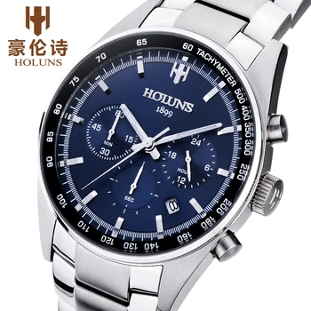

2017 simple fashion business quartz watch with multi-functional waterproof sports business steel band watch dial