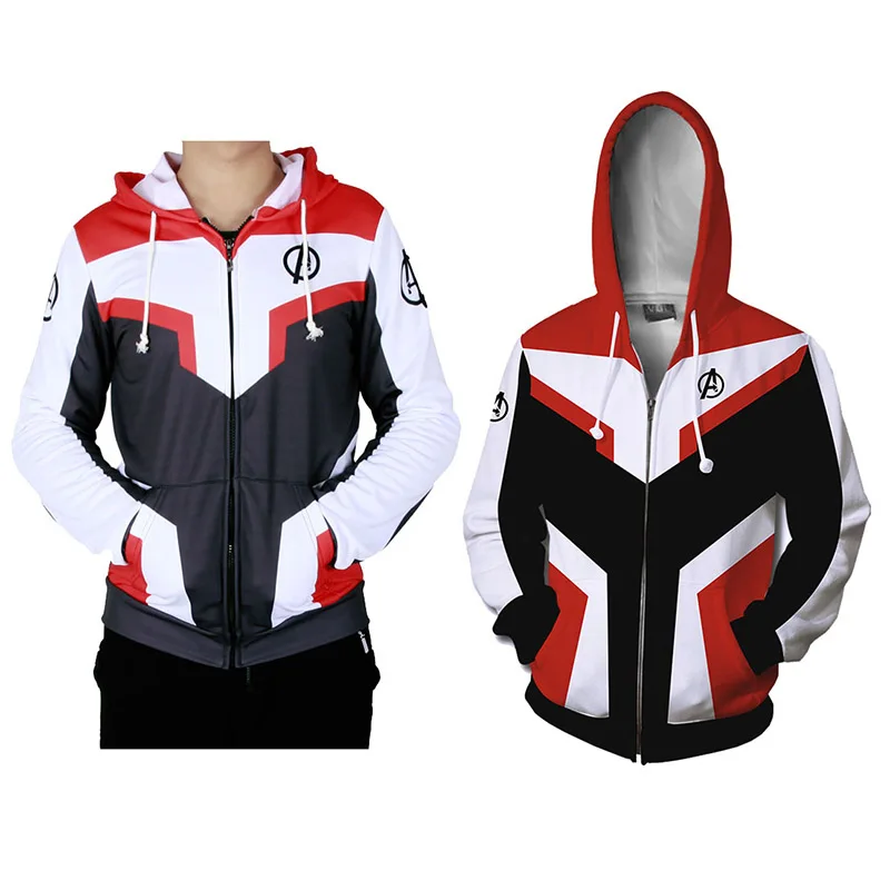 

Kids Adult Avengers Endgame Quantum Realm Hooded Hoodies Sweatshirt Jacket Advanced Tech Embroidery Cosplay Costumes