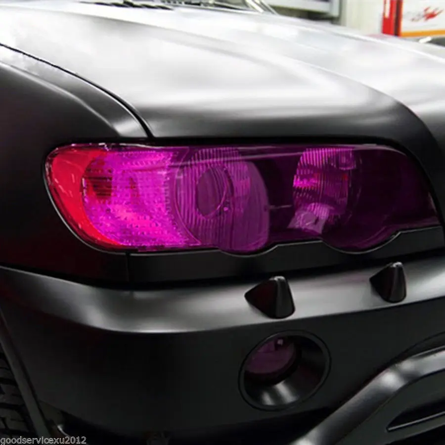 Purple Auto Vehicle Car Headlight Tailight Fog Light Vinyl Wrap Film Sheet Cover Sticker Overlay For Ford Cadillac Ferrari Buick