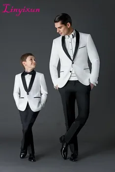 

Linyixun 2017 New Arrival Groom Tuxedos Men's Wedding Dress Prom Suits Father and Boy Tuxedos Custom Made