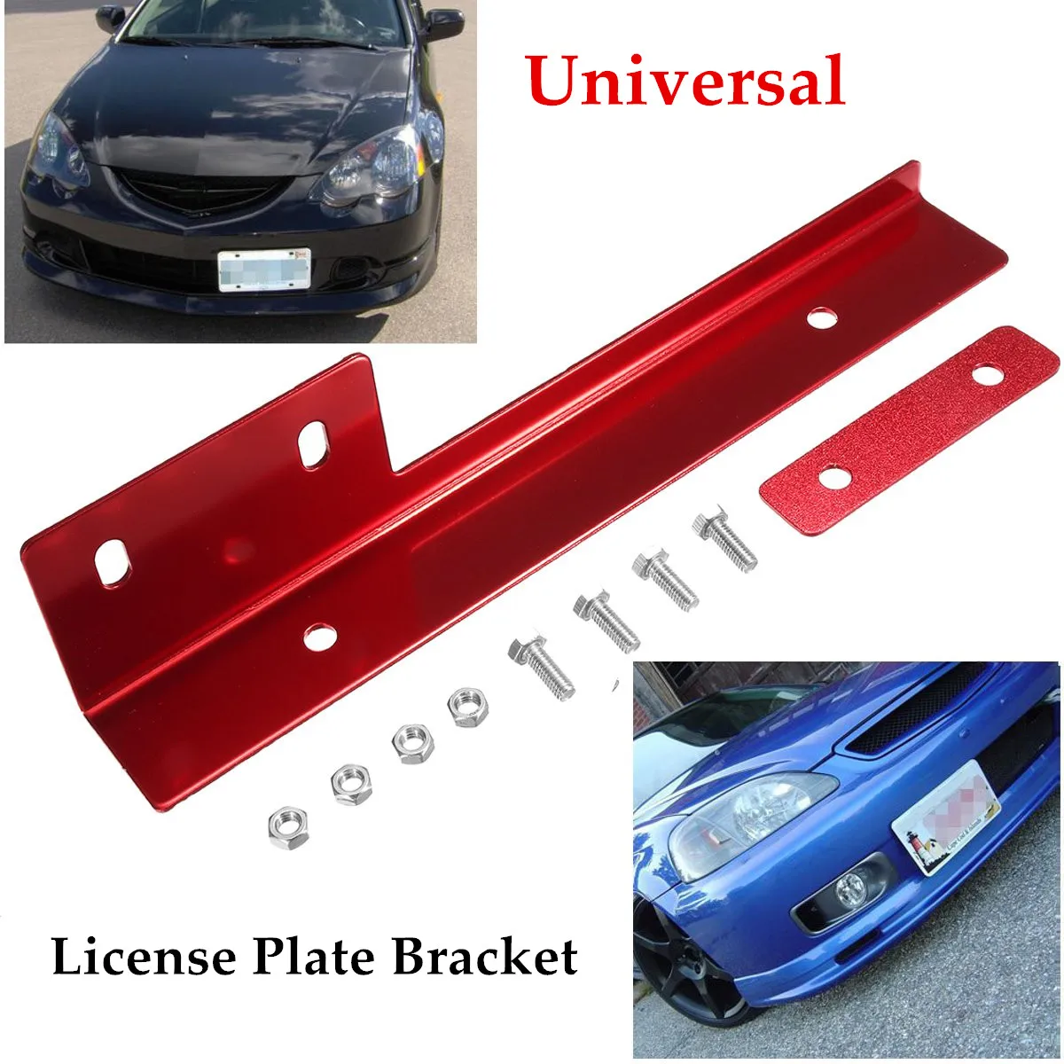 

Universal Aluminum Front Car Number License Plate Frame License Mounting Bracket Holder Bar