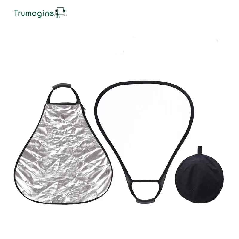 

TRUMAGINE 60CM 2 in 1 Portable Collapsible Triangle Light Reflector For Photographic Studio With Handle And Carry Bag