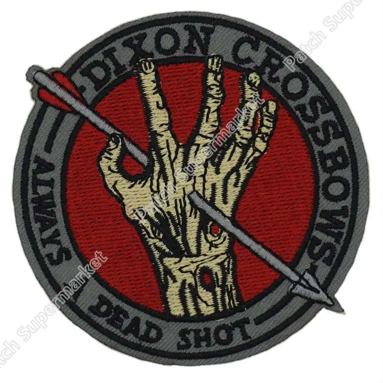 

3" Walking Dead Dixon Crossbows TV MOVIE Series Uniform punk rockabilly applique sew on/ iron on patch for clothes