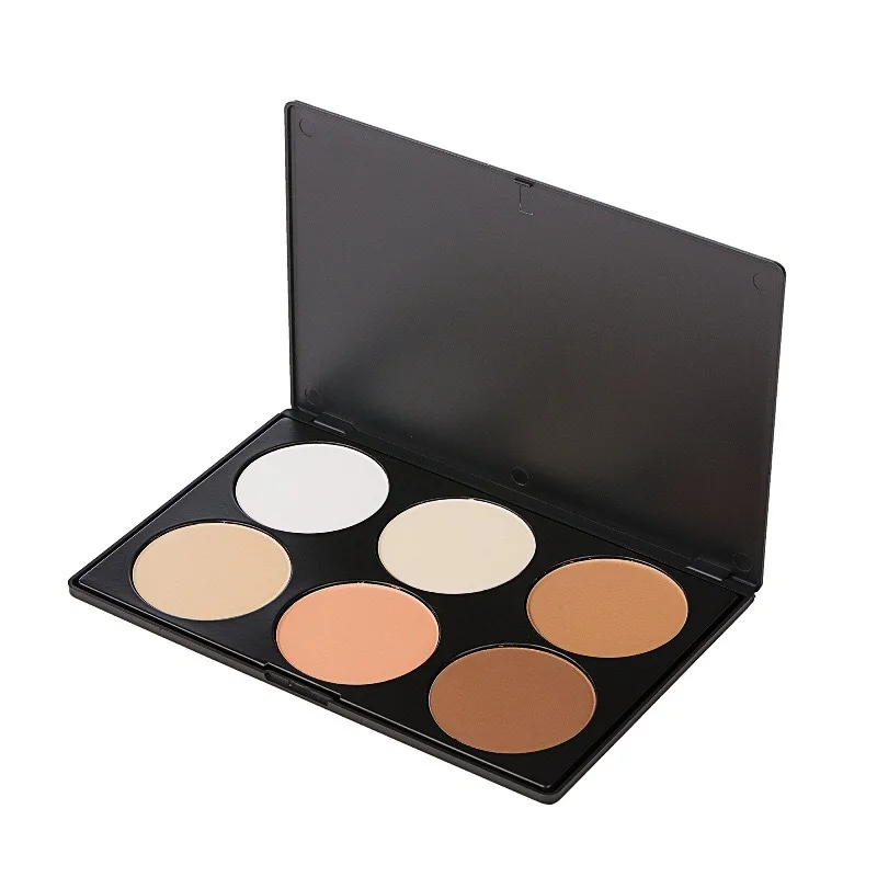6 Color Compact Pressed Face Powder Palette Bronzer and Highlighter