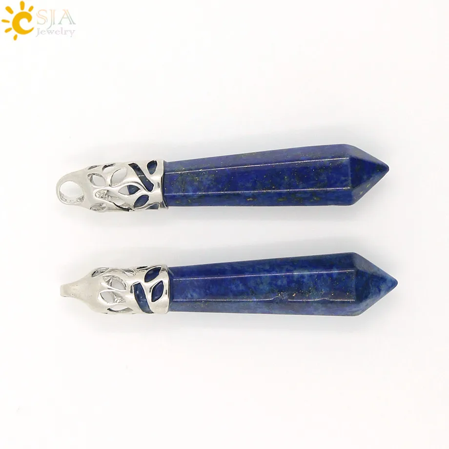 Black Glass White Glass Watermelon Crystal Opal Hexagonal Point Pendants