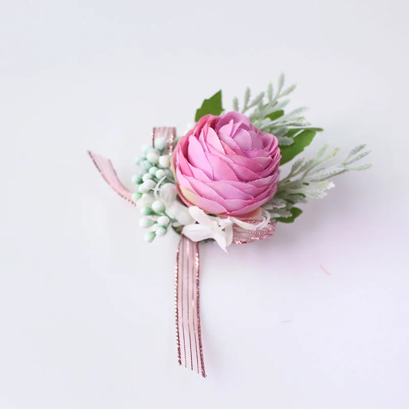 wedding boutonniere Wrist Corsage Bracelet  (47)