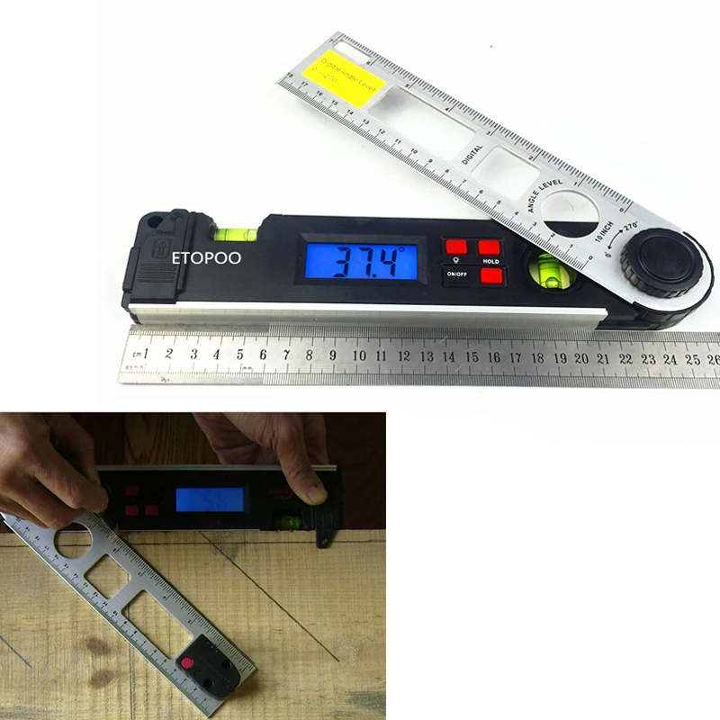 270 Degree Digital Protractor Multi Angle Ruler Finder Level Meter