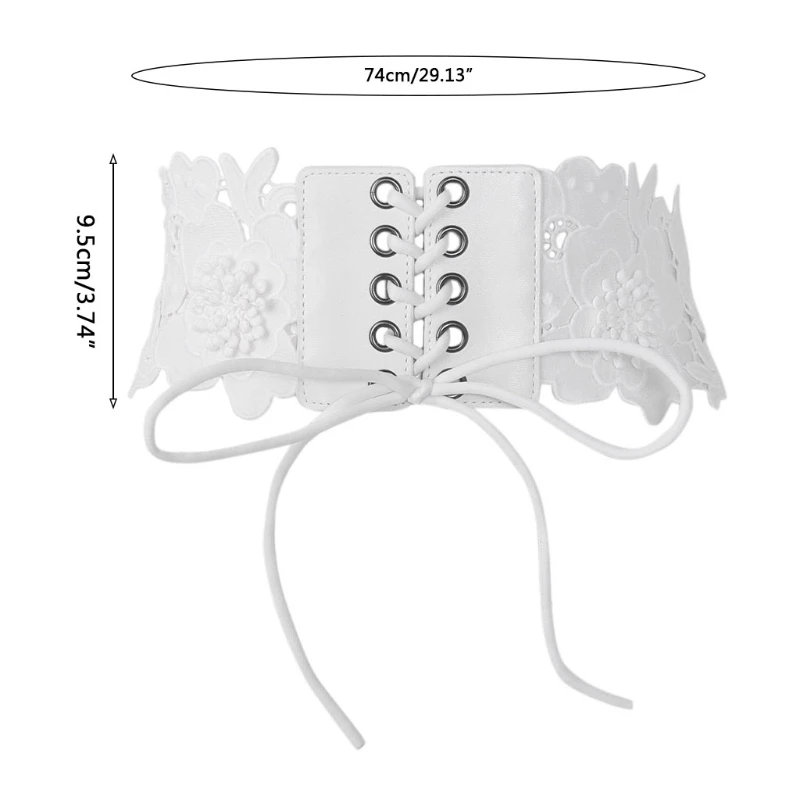 KLV модный шикарный женский корсет на шнуровке, пояс на талии, кружевной Цветочный выдалбливающий эластичный пояс, бандажные пояса-кушаки, белый черный