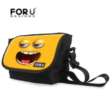 Large Capacity Kids Messenger Bag Funny Emoji Print Cross body Bag for Children Smile Face Women Girls Travel Bag Satchel Bolsas