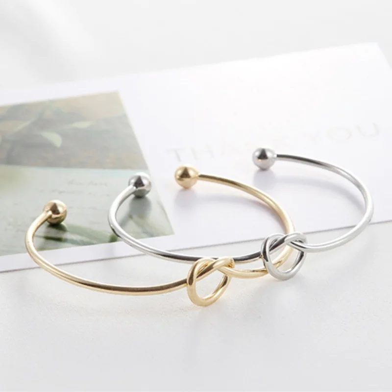 

Fashion jewelry sleek minimalist big cut knot bangle Open men's bangle ladies bangle1