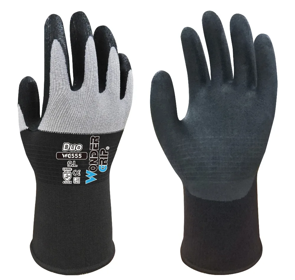 

Double Color Nylon Micro Fiber With Nitrile Foam Coated Garden Work Gloves